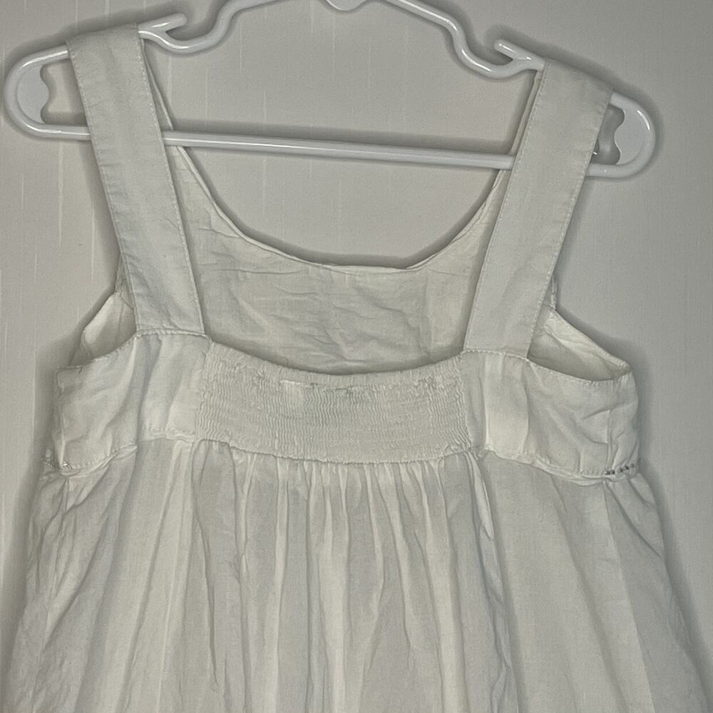 Monsoon White Cotton Sparkle Smocked Summer Top Size 8/9 - Picture 9 of 10